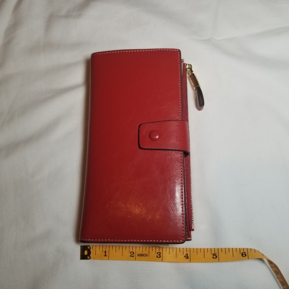 Itslife Womens RFID Blocking Large Capacity Burgundy Leather Wallet - Picture 4 of 7